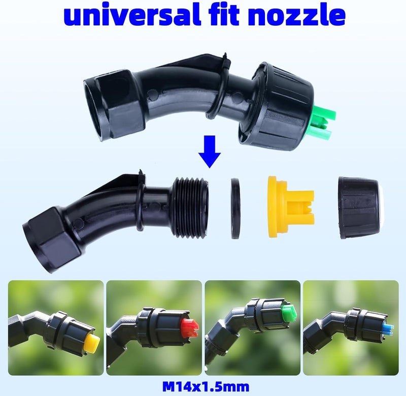FOJOO 110°Flat Fan Spray Nozzles, 7PCS 0.1–0.6mm Sprayer Nozzle Tips, for the Replacement Boom Pump Sprayer Knapsack, Garden & Agricultural Tank Spraying Equipment-Check Thread Size Before Purchase - Image 5